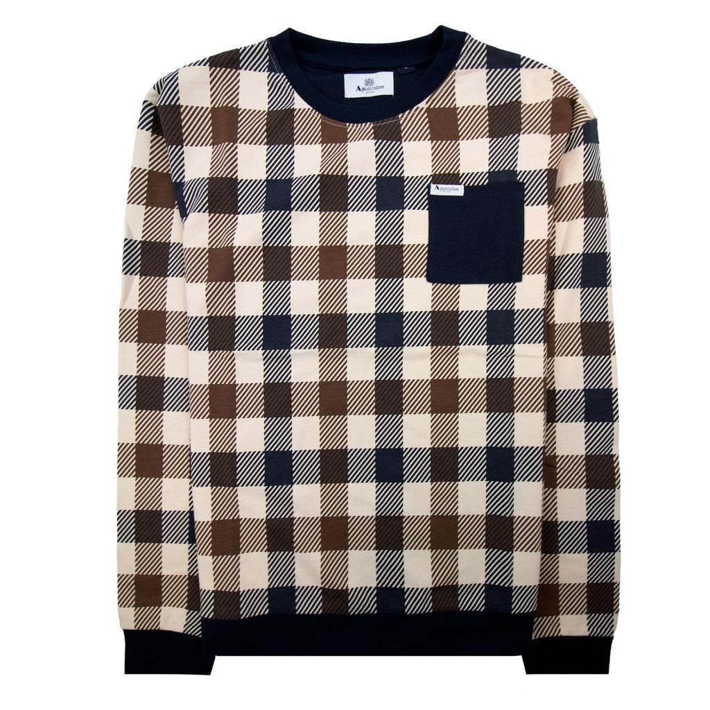 Aquascutum Macro Iconic Pocket Crewneck Navy 11