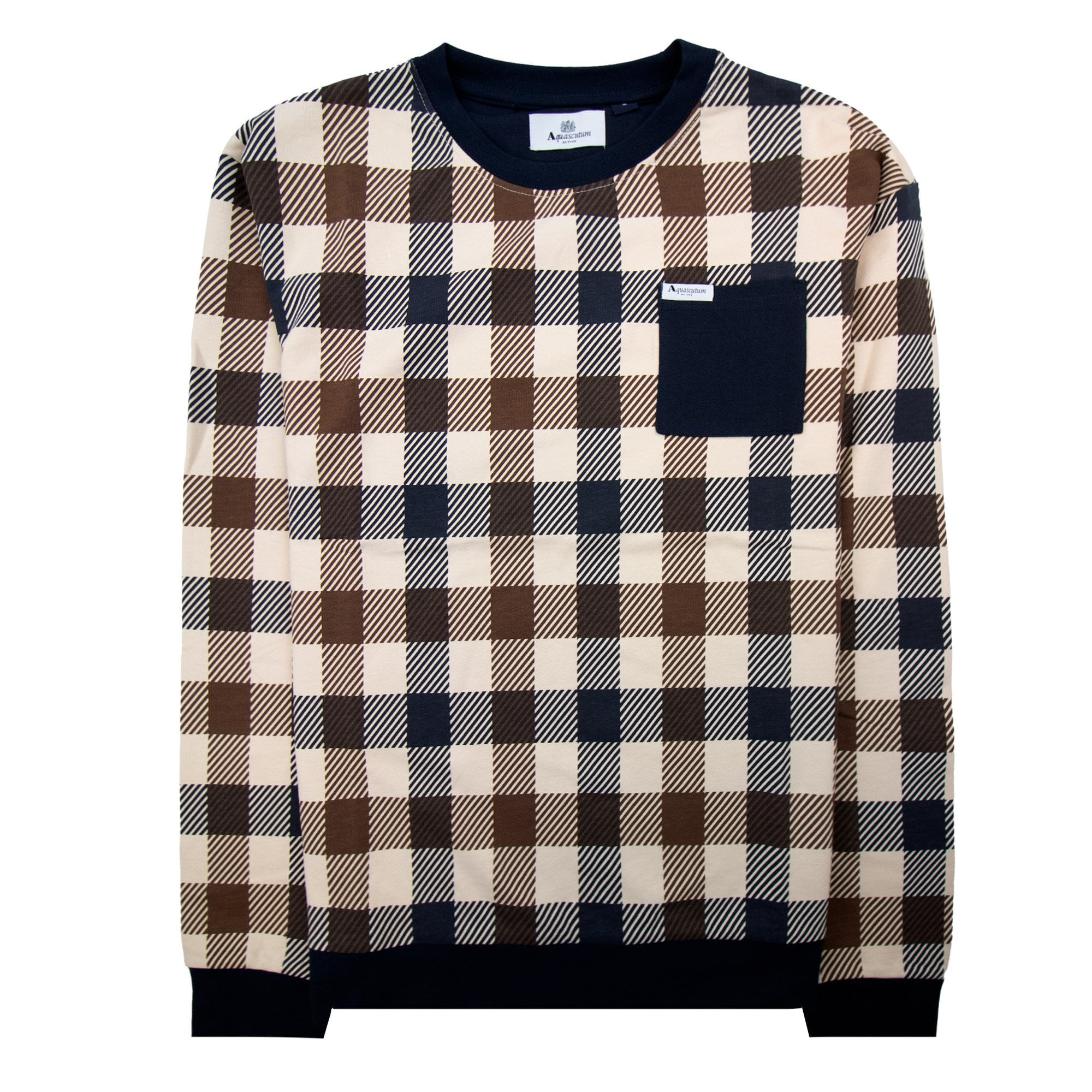 Aquascutum Macro Iconic Pocket Crewneck Navy 11