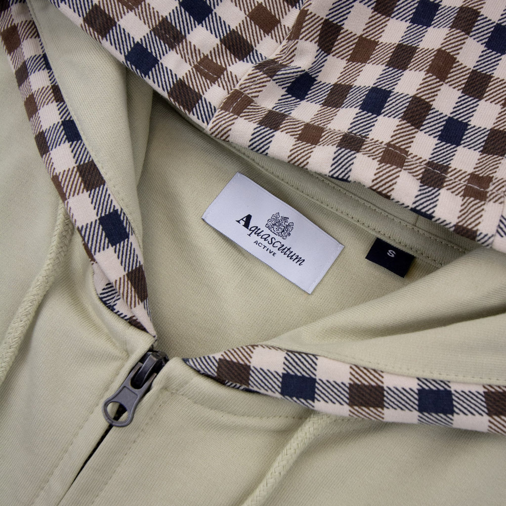Aquascutum Fz Club Check Hoody Beige 03