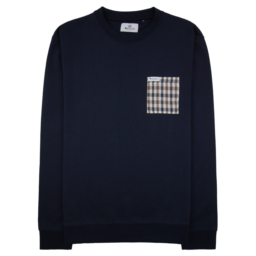 Aquascutum Iconic Pocket Crewneck Navy 11