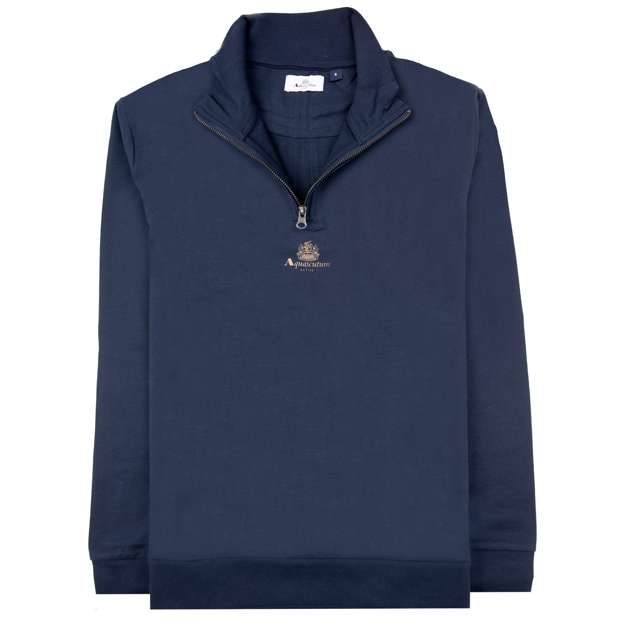 Aquascutum Small Logo Quarter Zip Navy 11