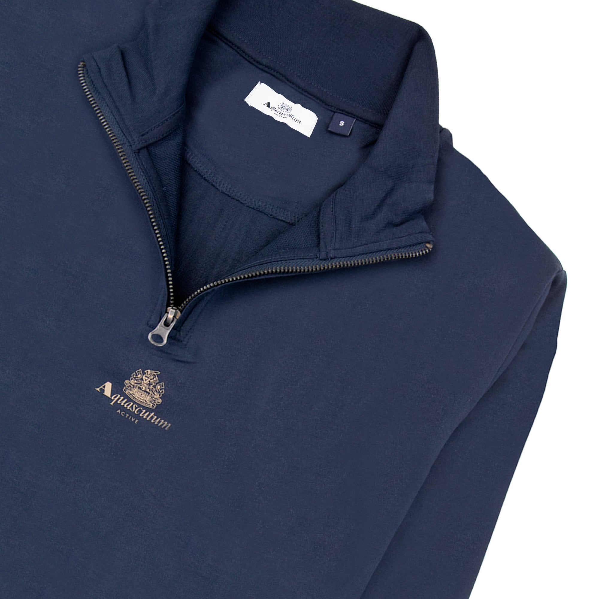 Aquascutum Small Logo Quarter Zip Navy 11