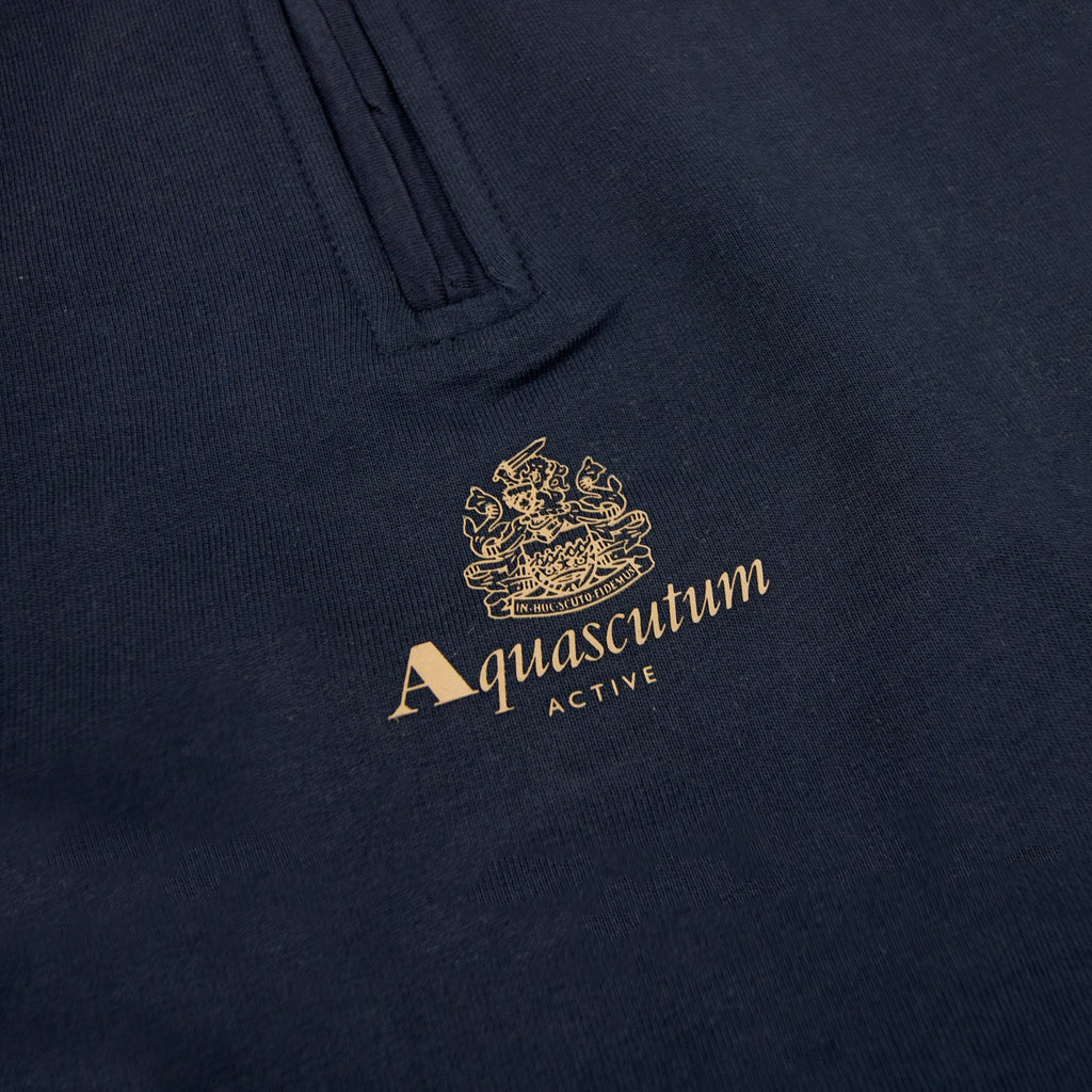 Aquascutum Small Logo Quarter Zip Navy 11