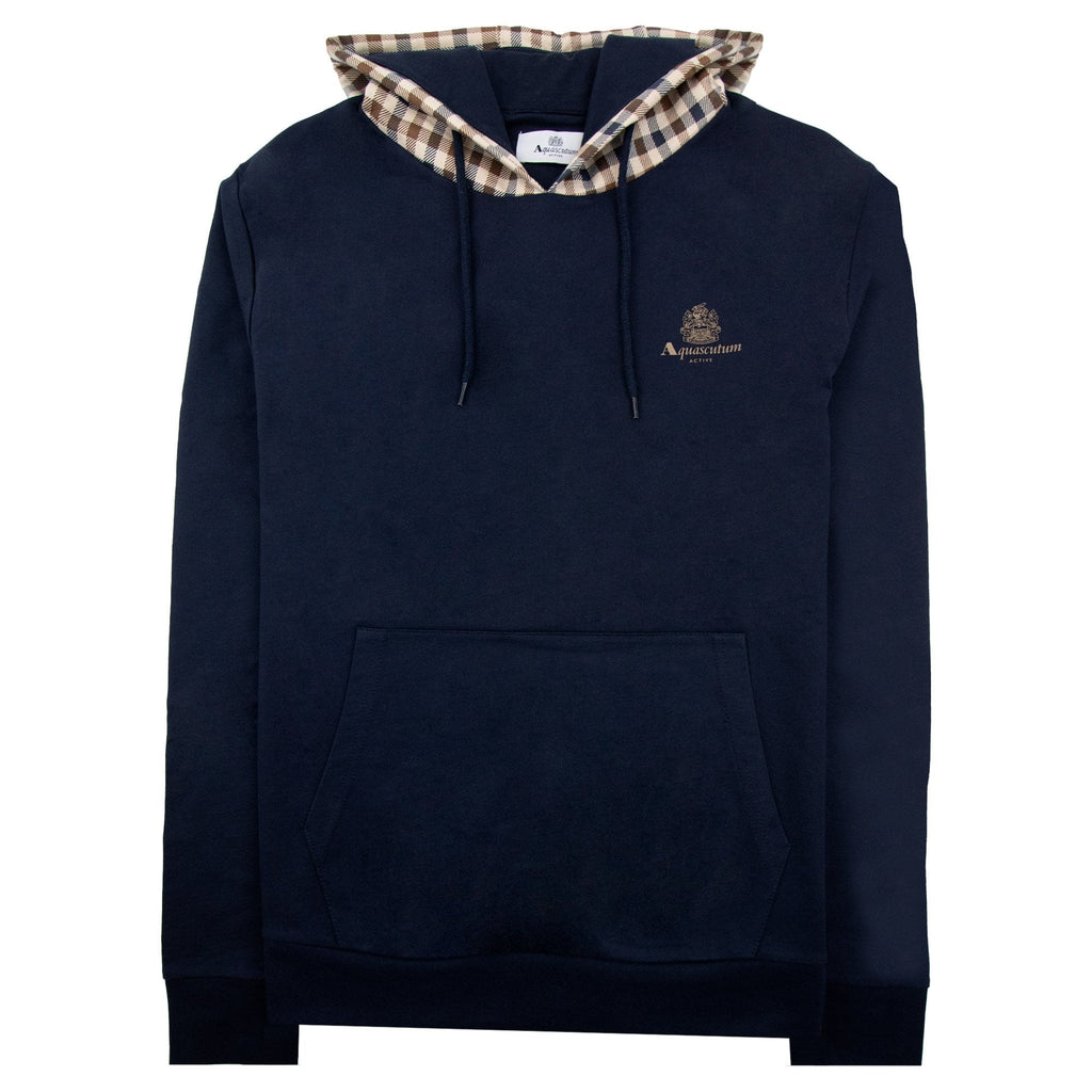 Aquascutum Club Check Hoodie Navy 11