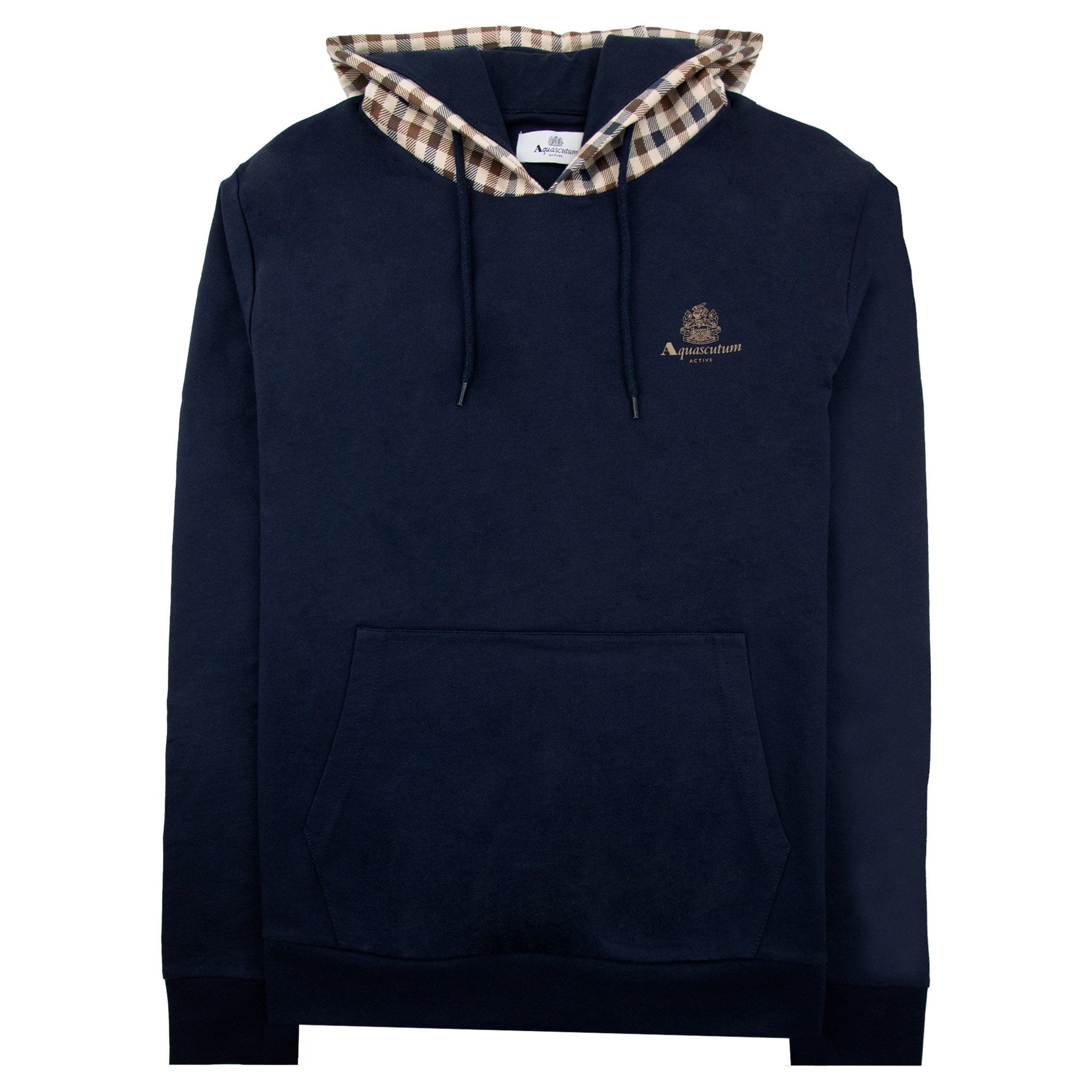 Aquascutum Club Check Hoodie Navy 11