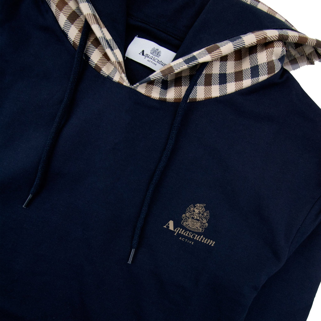 Aquascutum Club Check Hoodie Navy 11
