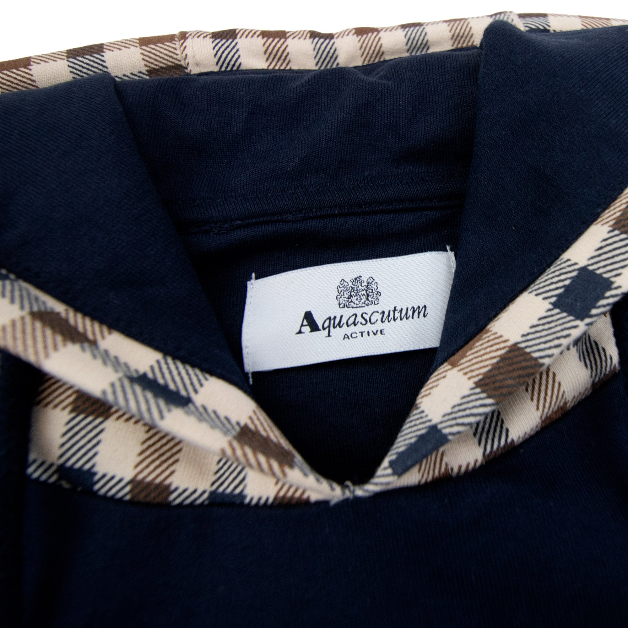 Aquascutum Club Check Hoodie Navy 11