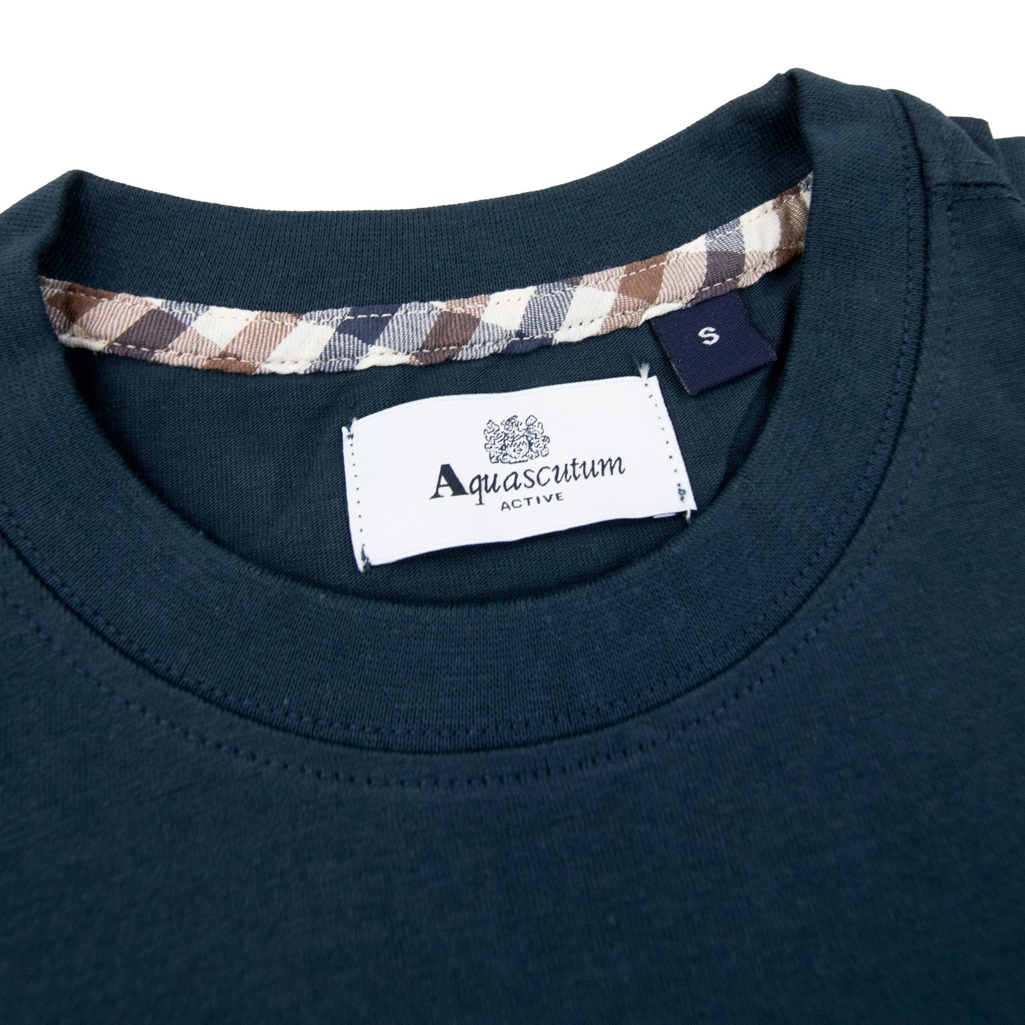 Aquascutum Club Check Pocket T Shirt Navy 11
