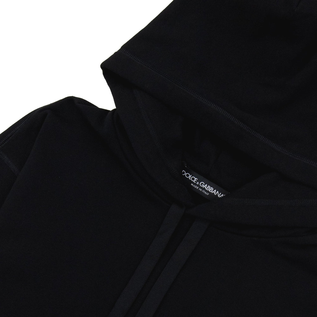 Dolce & Gabbana Jersey Hoodie With Branded Tag Black