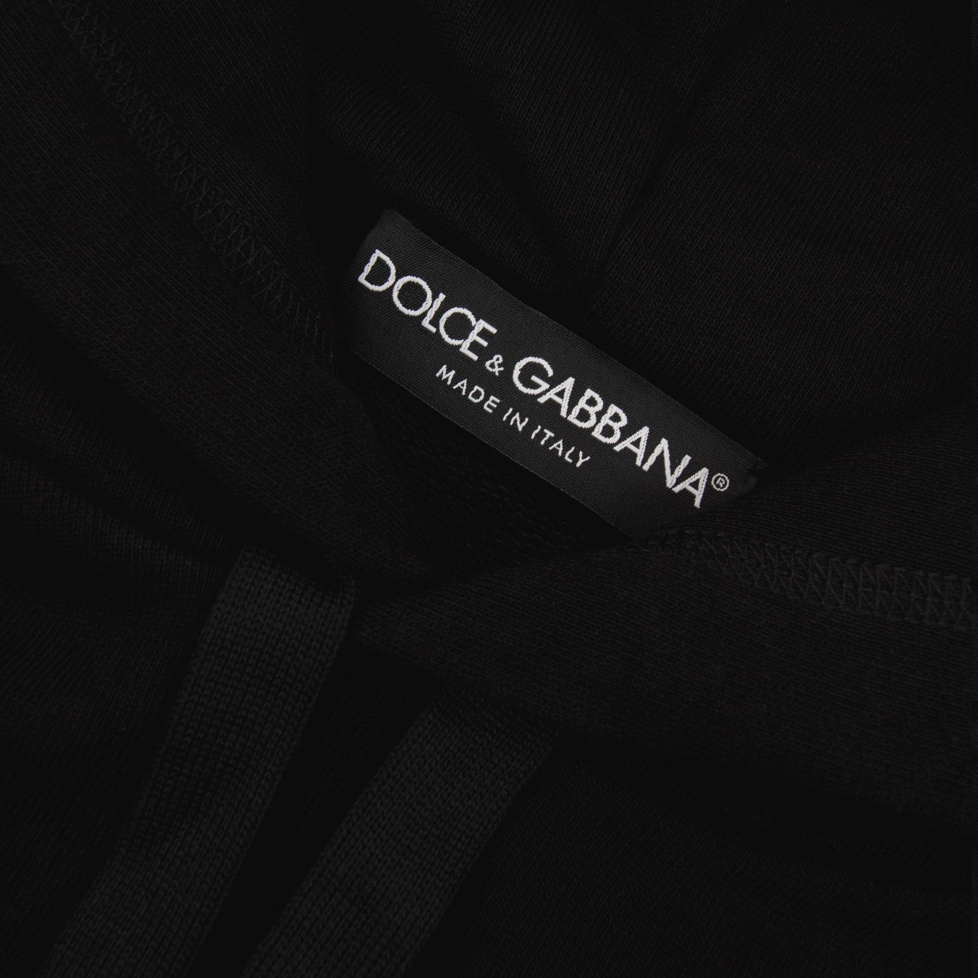 Dolce & Gabbana Jersey Hoodie With Branded Tag Black