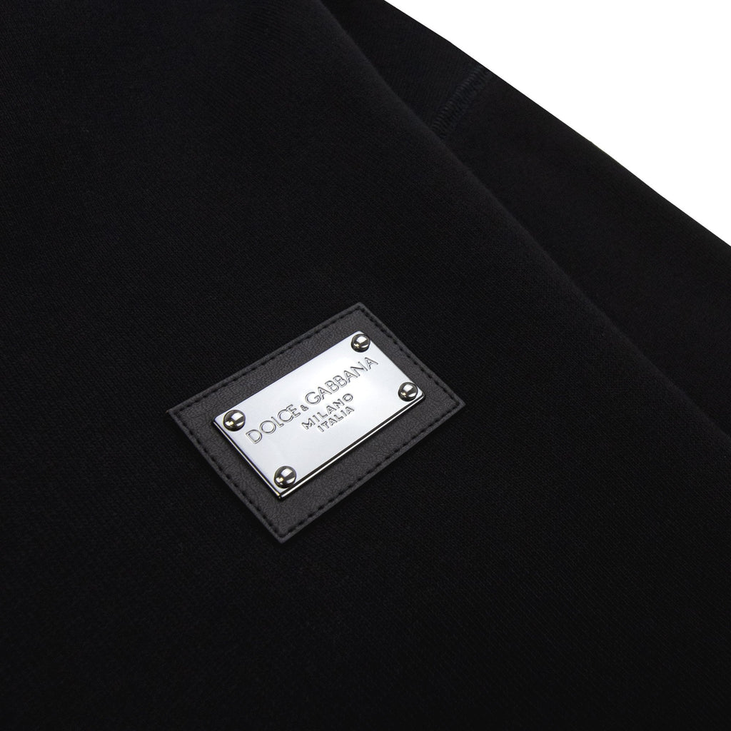 Dolce & Gabbana Jersey Hoodie With Branded Tag Black