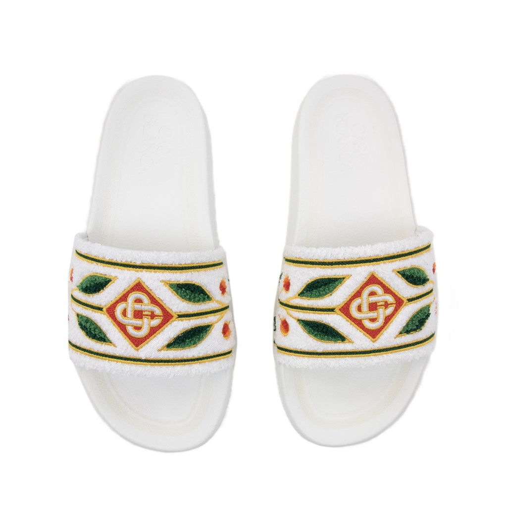 Casablanca Laurel Terry Sliders White 01w
