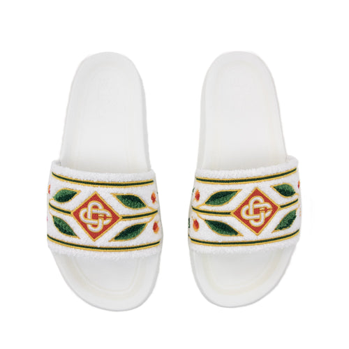 Casablanca Laurel Terry Sliders White 01w