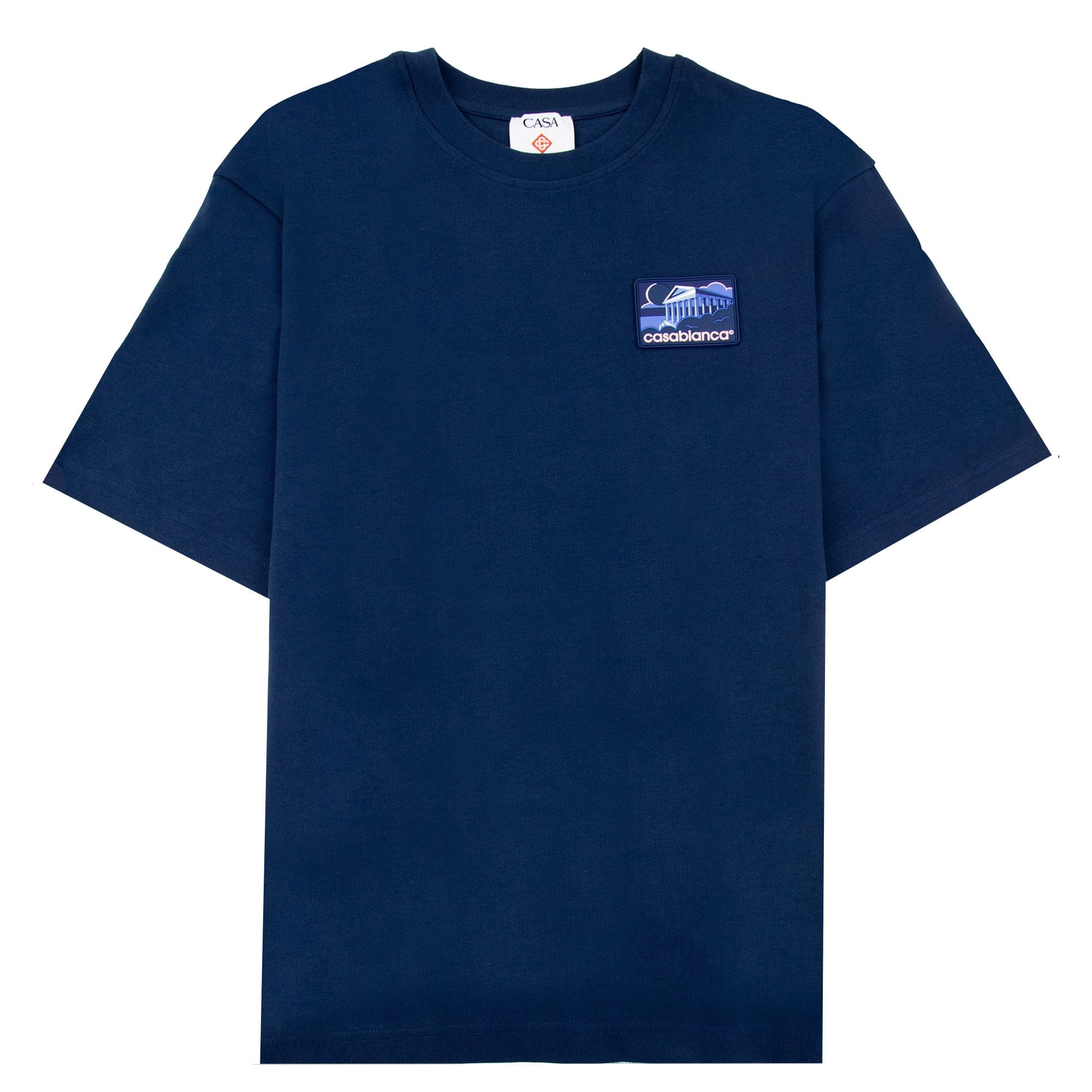 Casablanca Greek Temple Patch T Shirt Navy 01