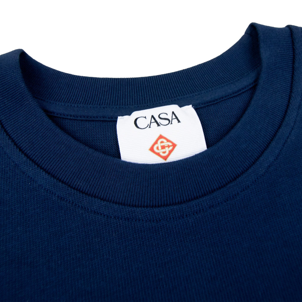 Casablanca Greek Temple Patch T Shirt Navy 01