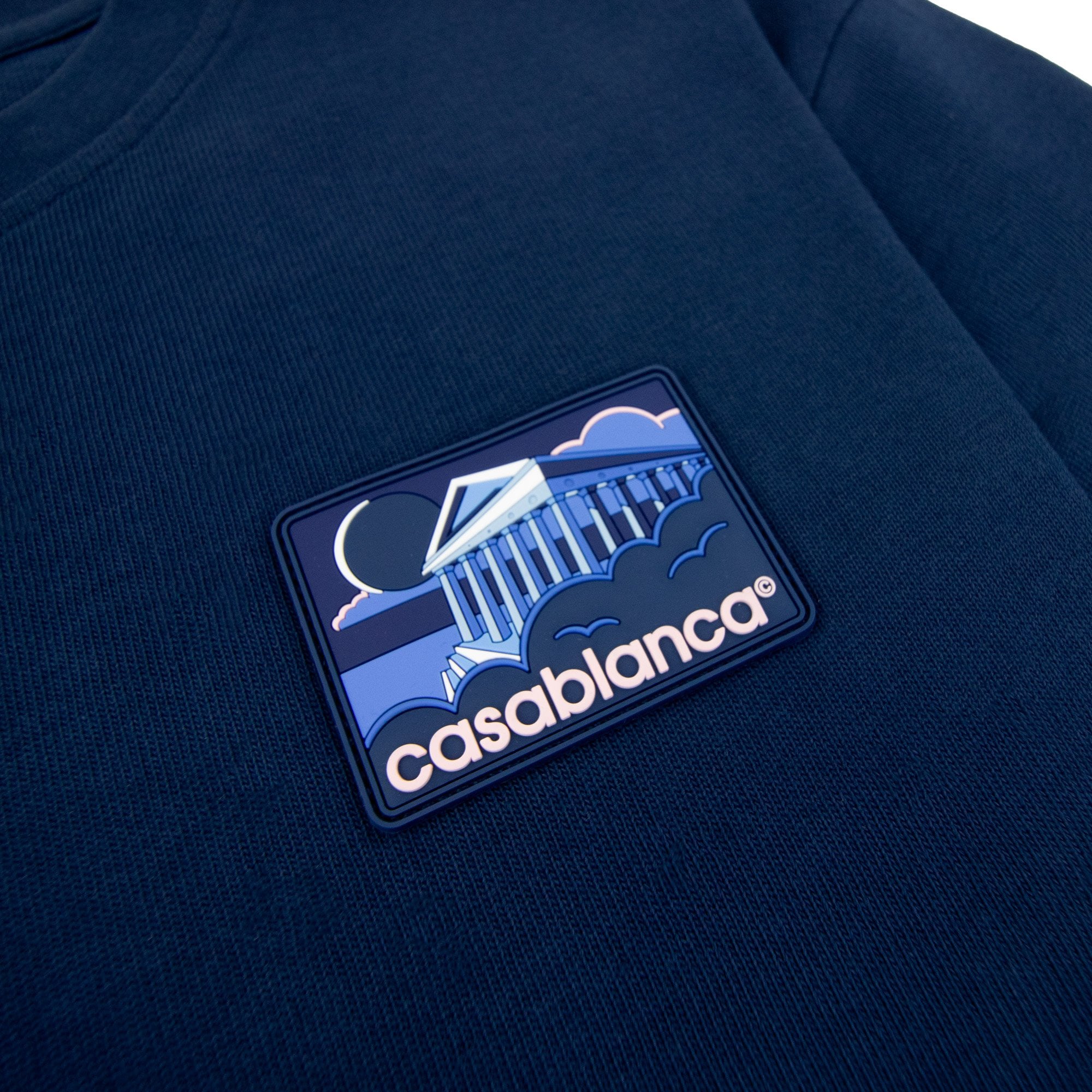 Casablanca Greek Temple Patch T Shirt Navy 01