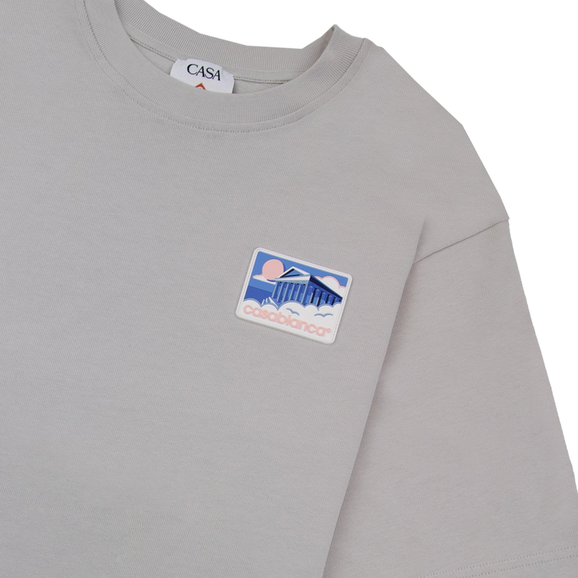 Casablanca Greek Temple Patch T Shirt Grey 02