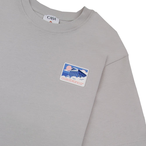 Casablanca Greek Temple Patch T Shirt Grey 02