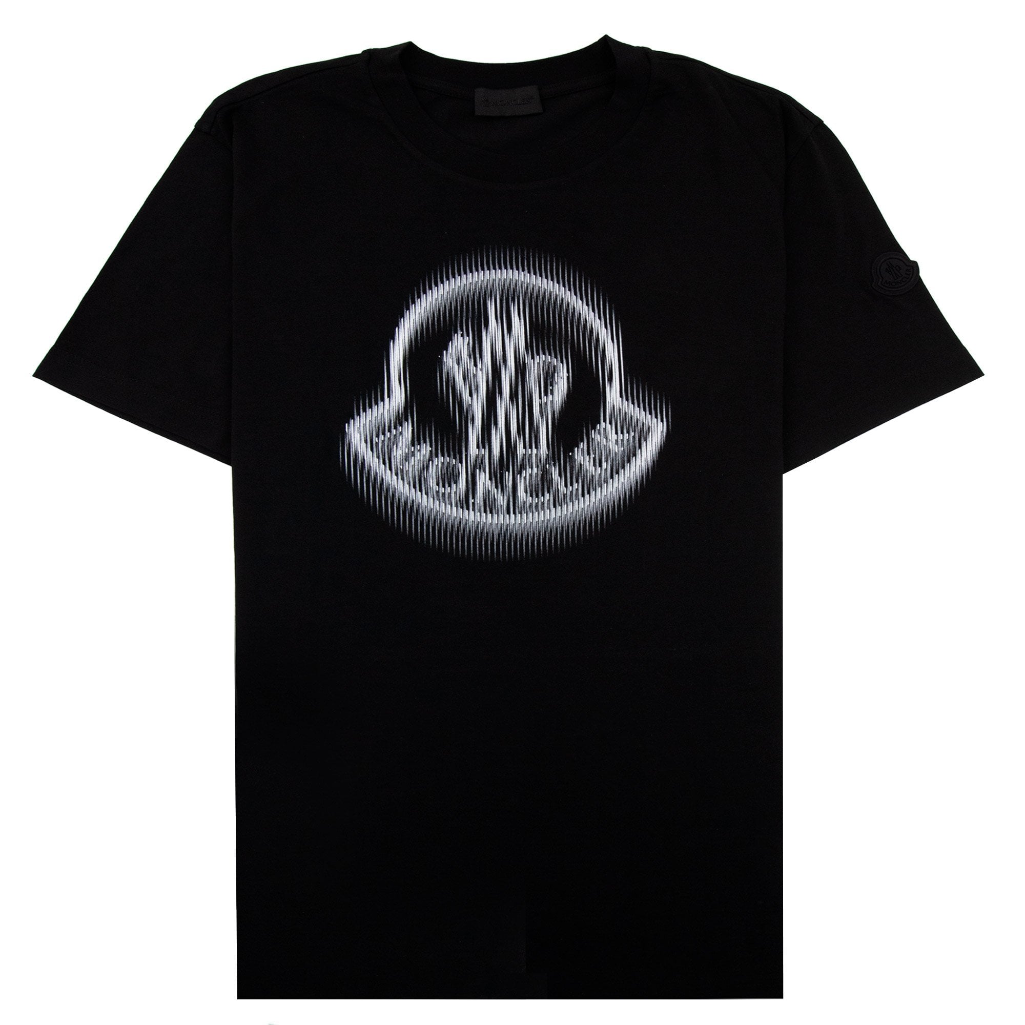 Moncler Blurred Logo Cotton T-shirt Black 999