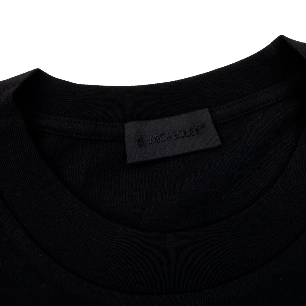Moncler Blurred Logo Cotton T-shirt Black 999