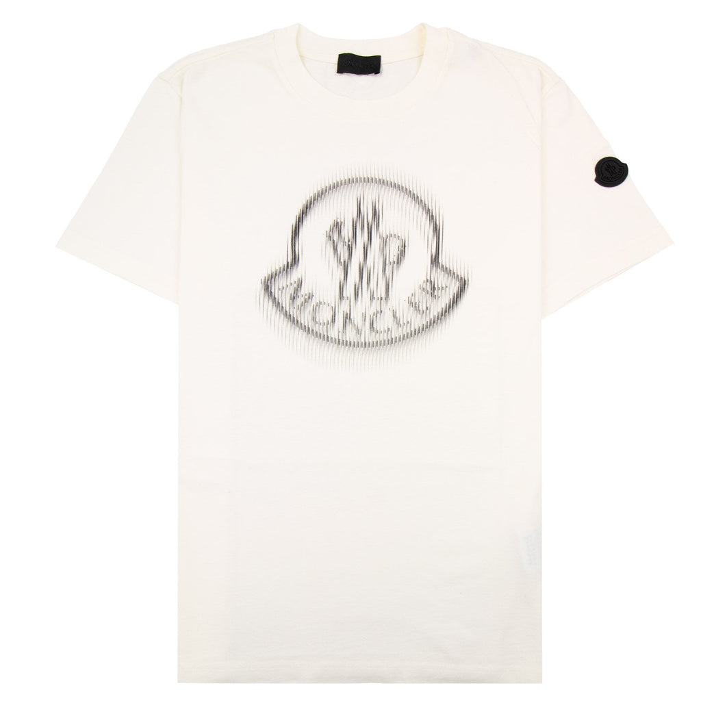 Moncler Blurred Logo Cotton T-shirt White