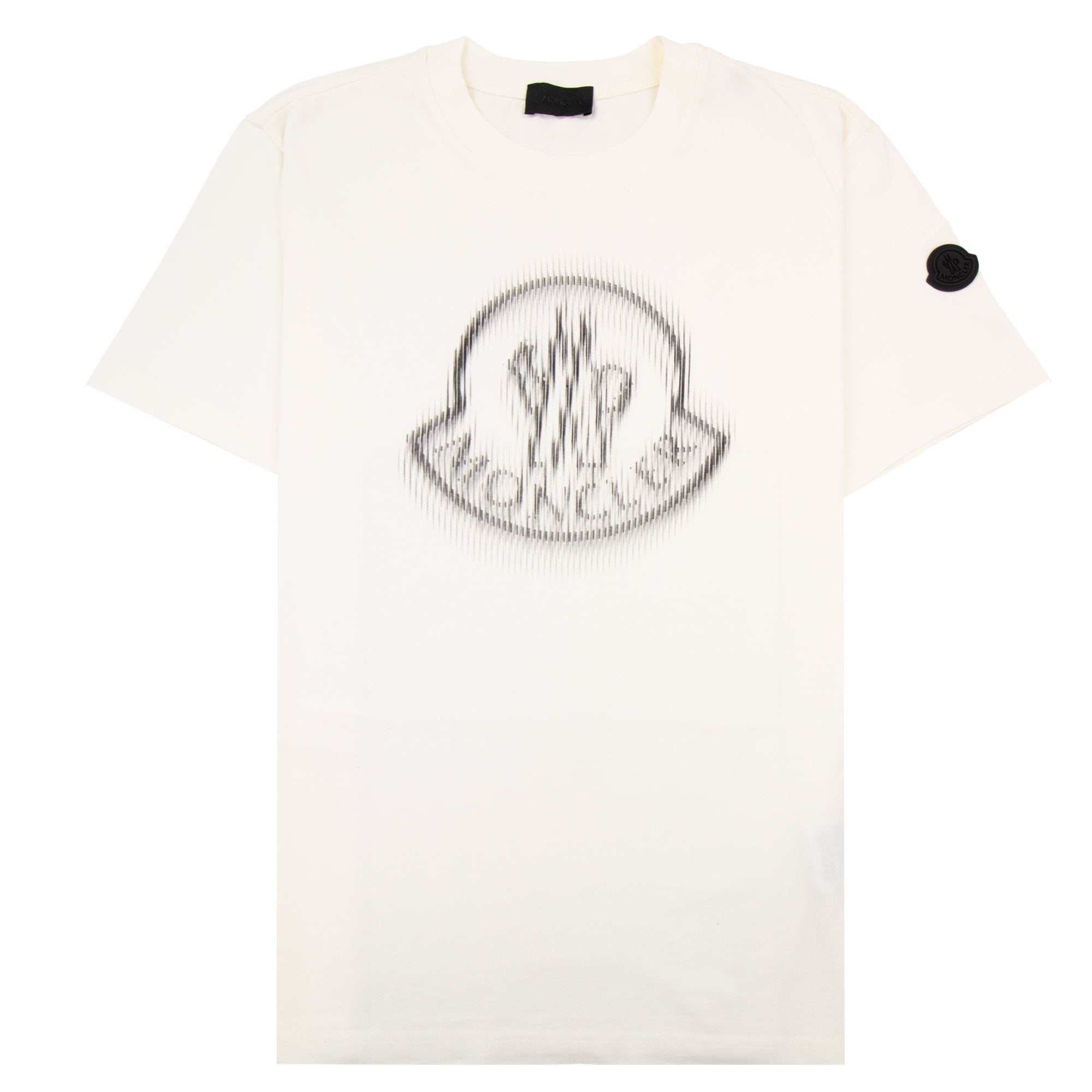 Moncler Blurred Logo Cotton T-shirt White