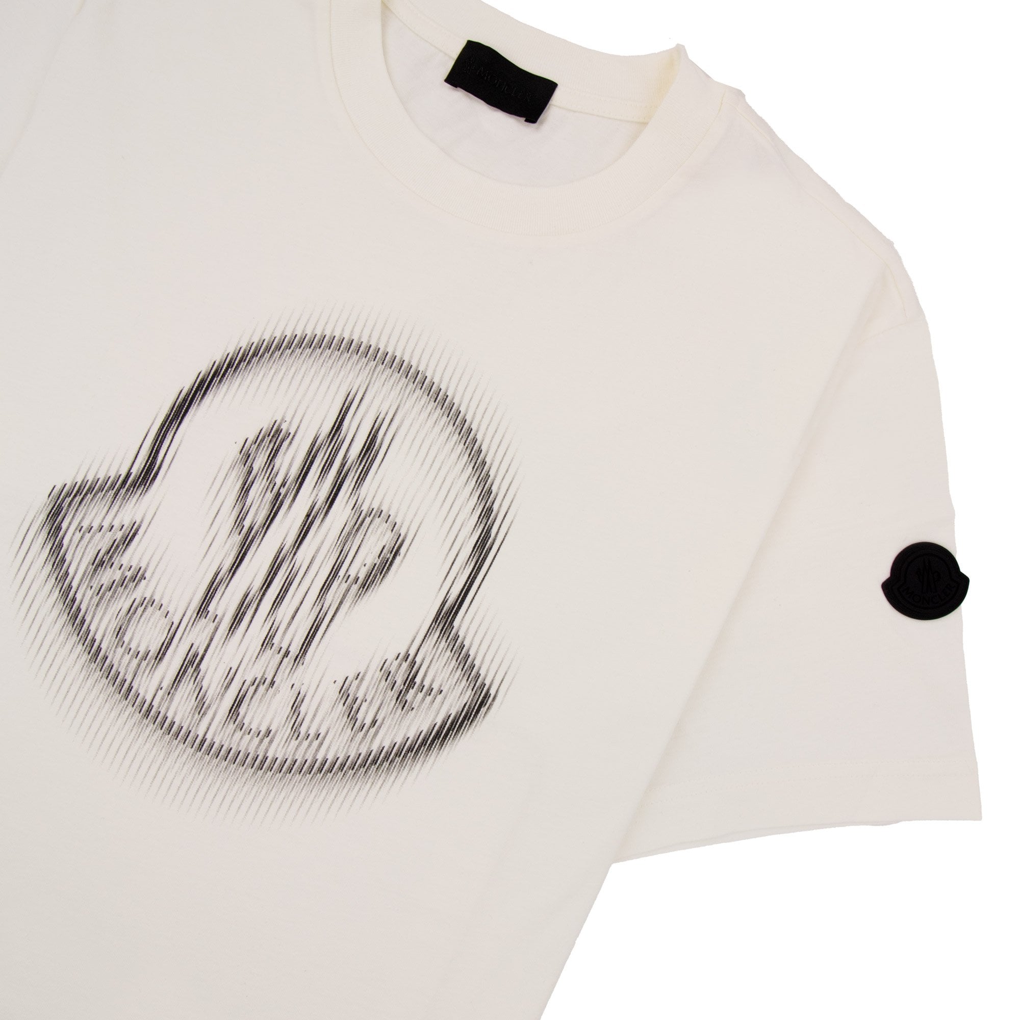 Moncler Blurred Logo Cotton T-shirt White