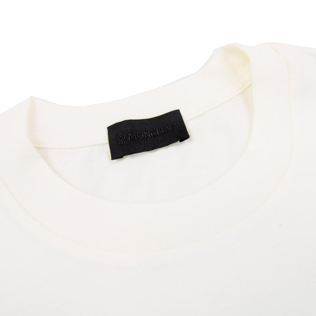 Moncler Blurred Logo Cotton T-shirt White