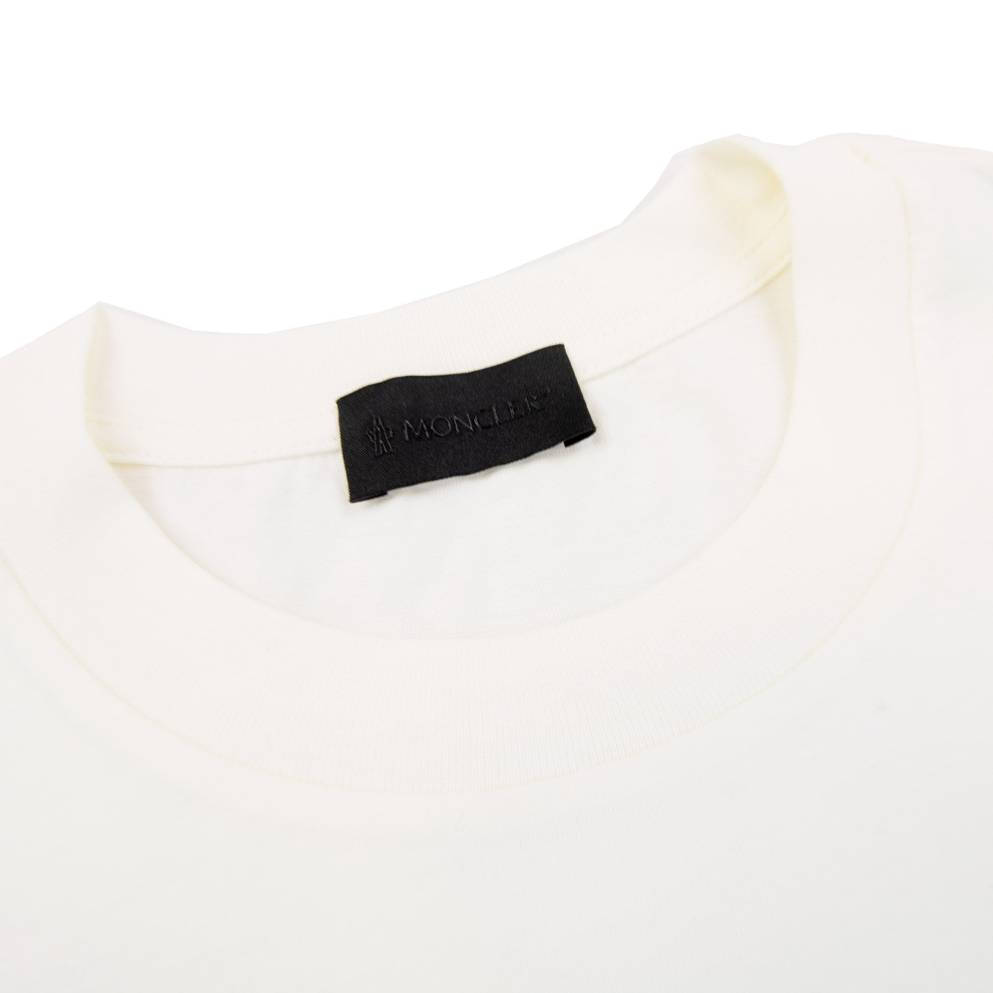Moncler Blurred Logo Cotton T-shirt White