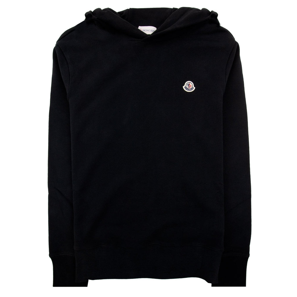 Moncler Logo Patch Cotton Hoodie Black 999