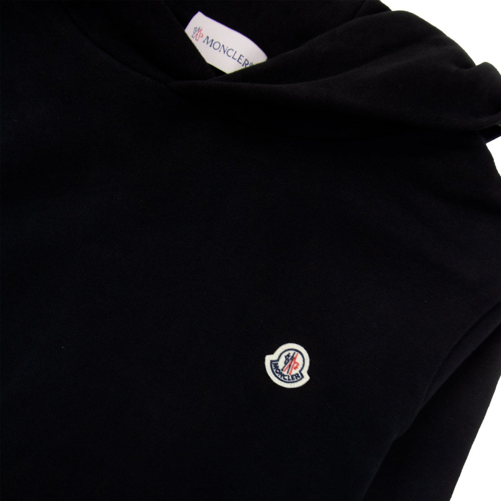 Moncler Logo Patch Cotton Hoodie Black 999