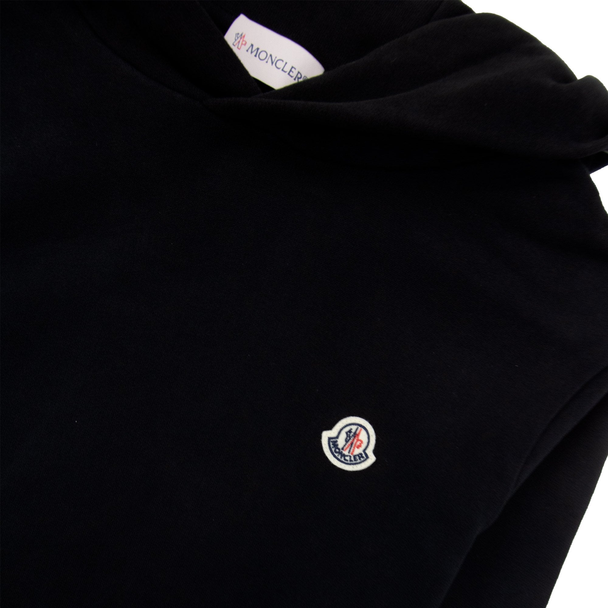Moncler Logo Patch Cotton Hoodie Black 999