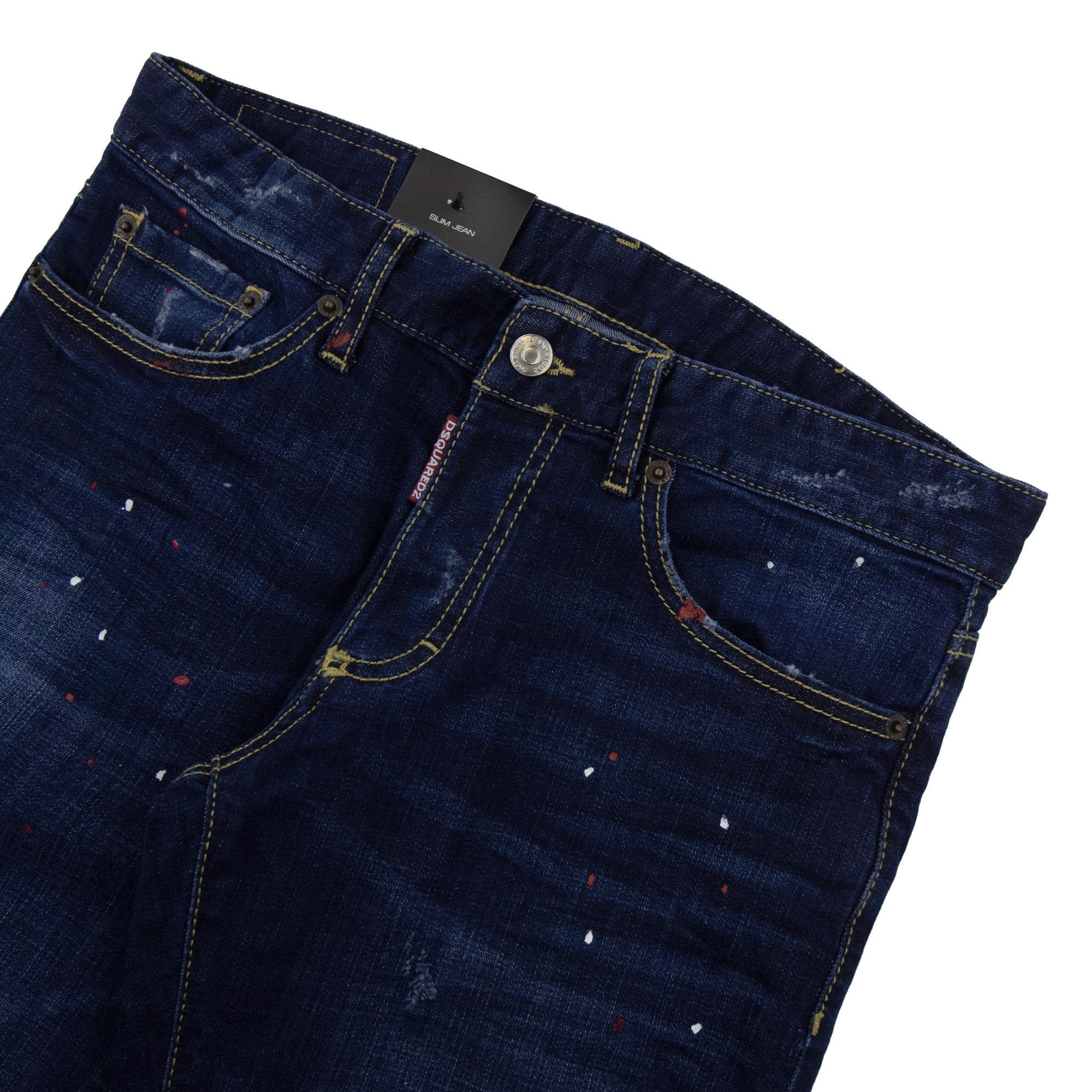 Dsquared2 Dsq2 Red Paint Slim Jean Denim 470