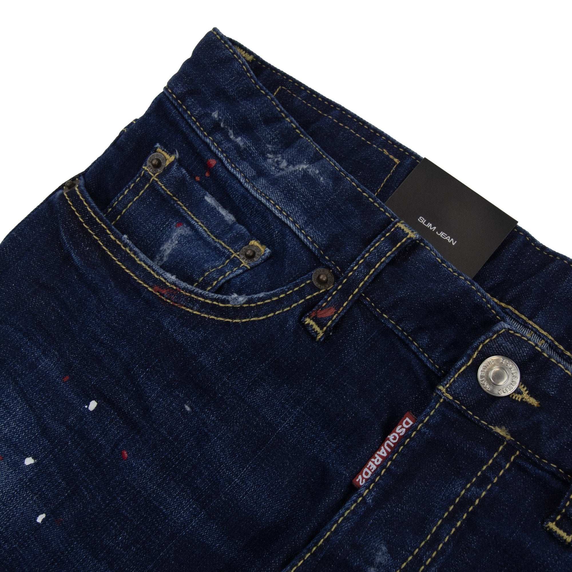 Dsquared2 Dsq2 Red Paint Slim Jean Denim 470