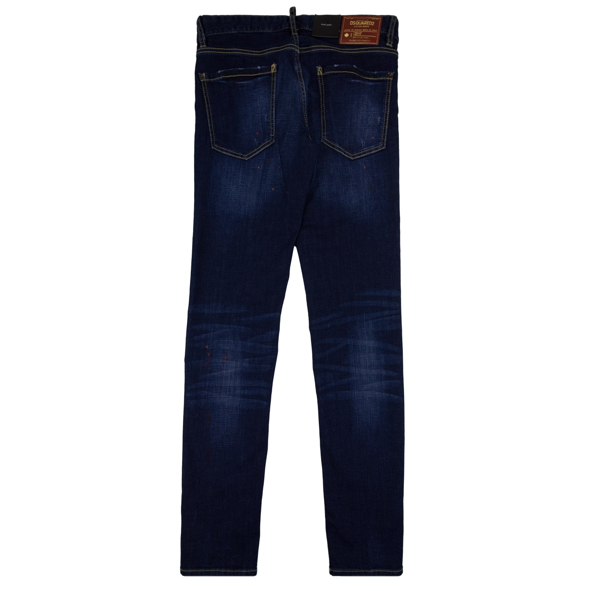 Dsquared2 Dsq2 Red Paint Slim Jean Denim 470