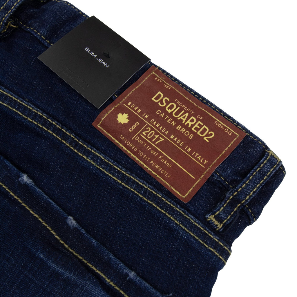 Dsquared2 Dsq2 Red Paint Slim Jean Denim 470