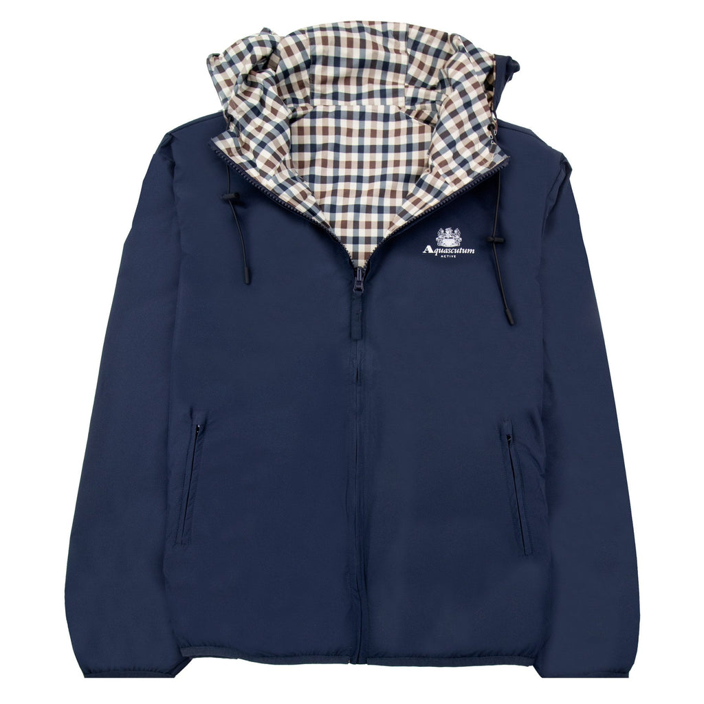 Aquascutum Sailor Check Reversible Jacket Navy 11