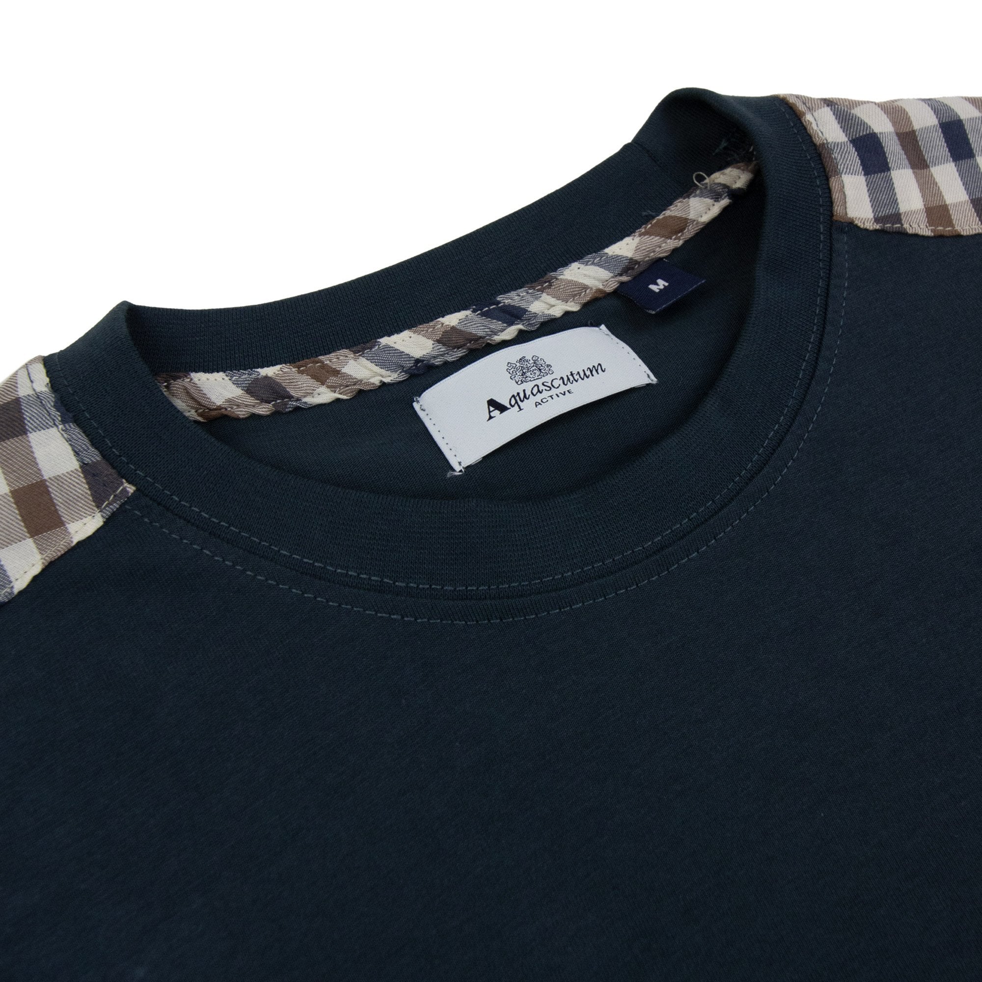 Aquascutum Club Check Shoulder T-shirt Navy