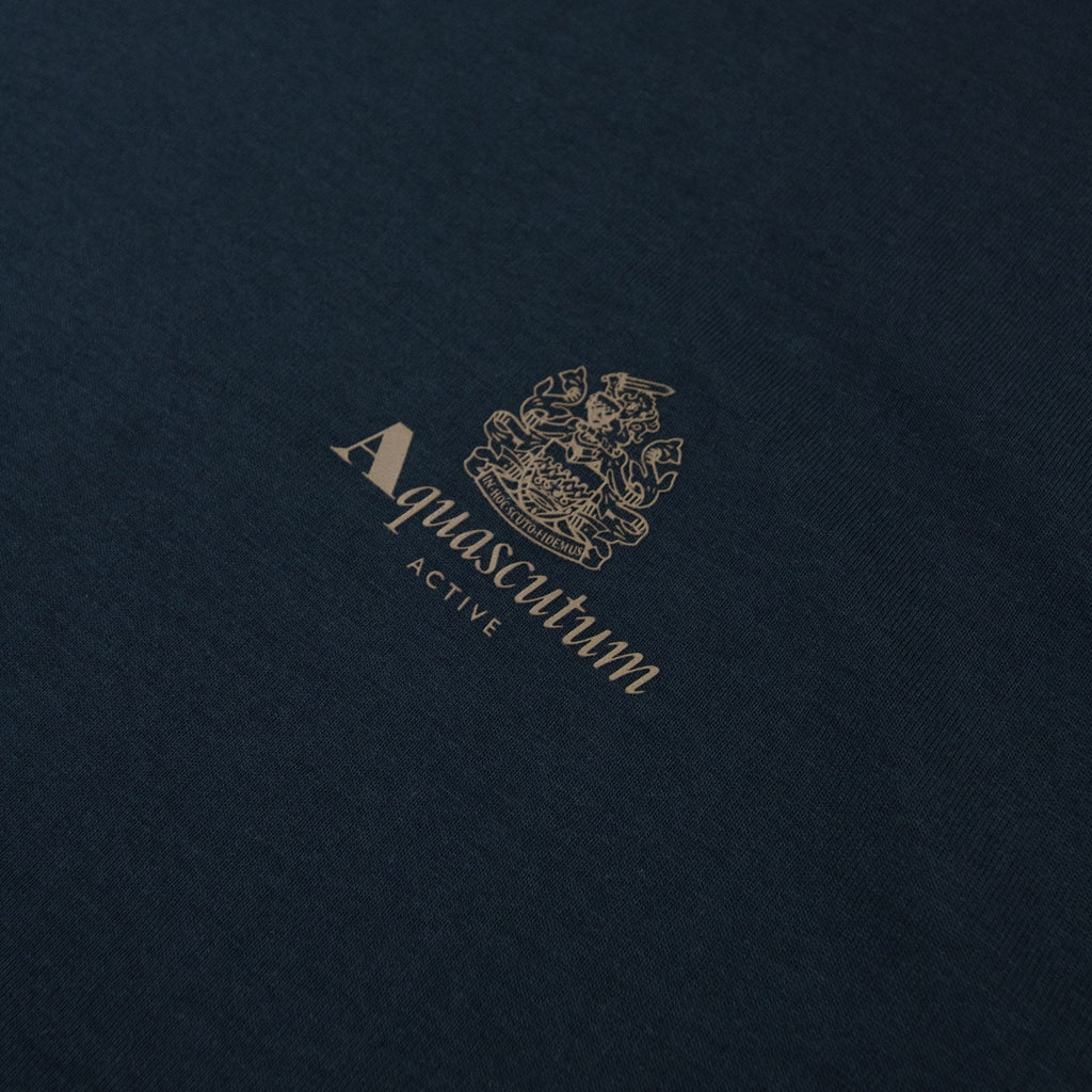 Aquascutum Club Check Shoulder T-shirt Navy