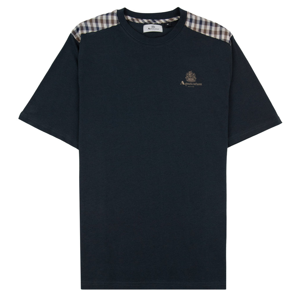 Aquascutum Club Check Shoulder T-shirt Black