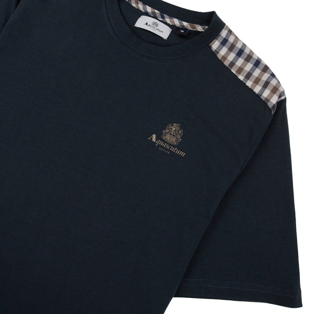 Aquascutum Club Check Shoulder T-shirt Black