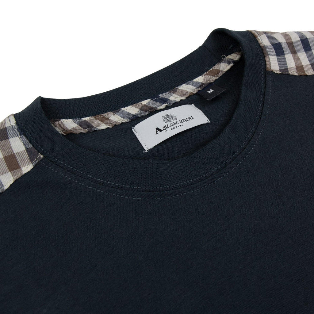 Aquascutum Club Check Shoulder T-shirt Black