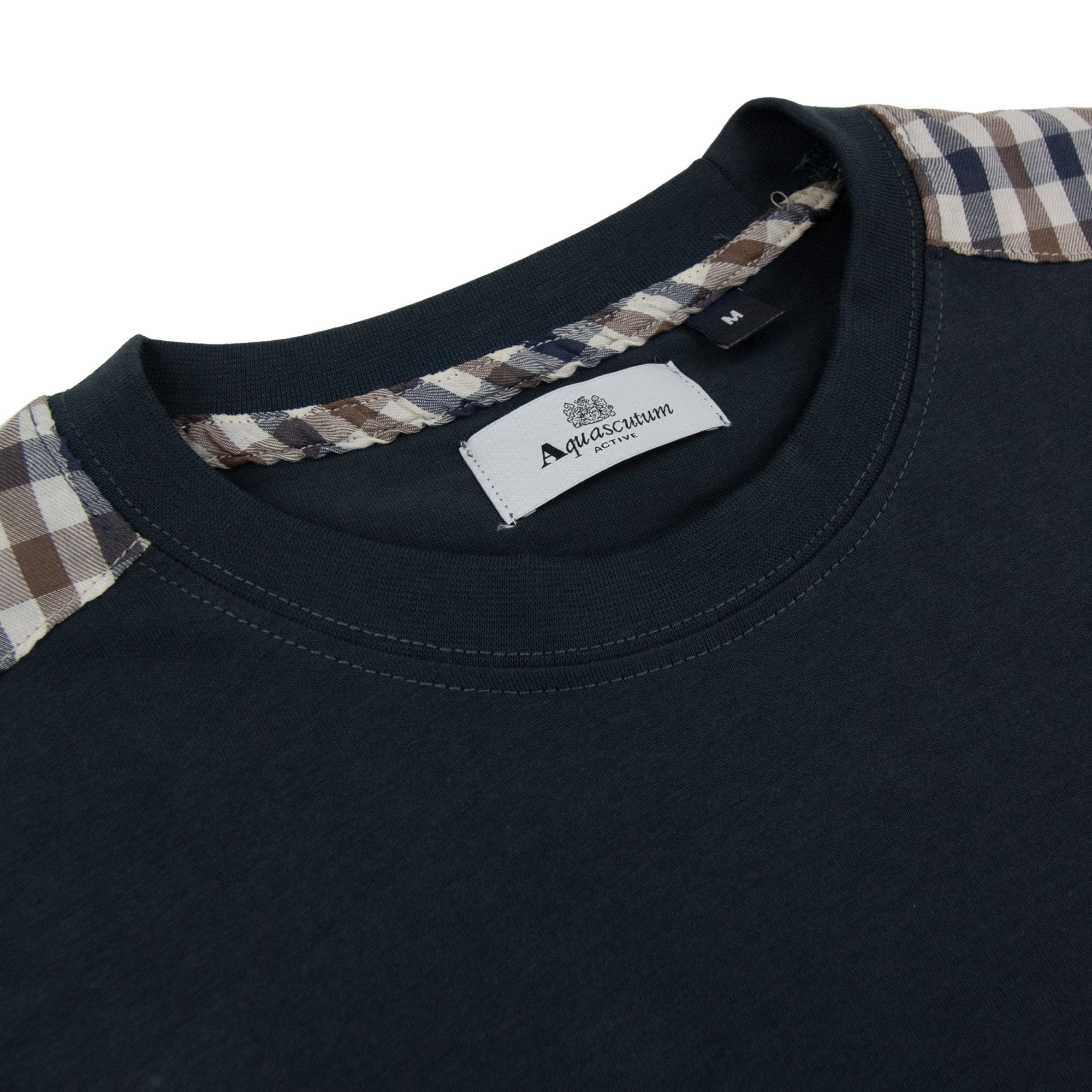 Aquascutum Club Check Shoulder T-shirt Black
