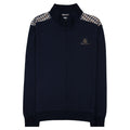 Aquascutum Full Zip Club Check Mockneck Sweatshirt Navy 11