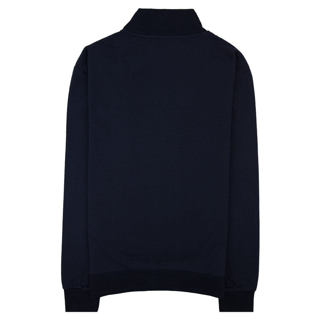 Aquascutum Full Zip Club Check Mockneck Sweatshirt Navy 11