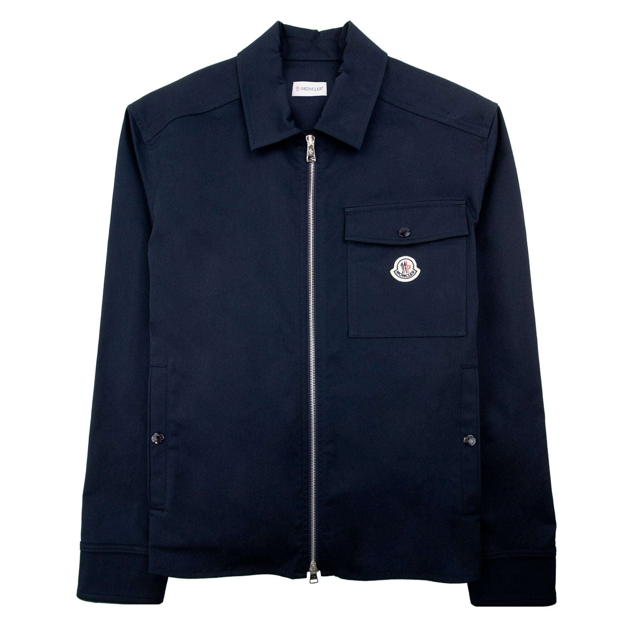 Moncler Cotton Gabardine Zip Overshirt Navy