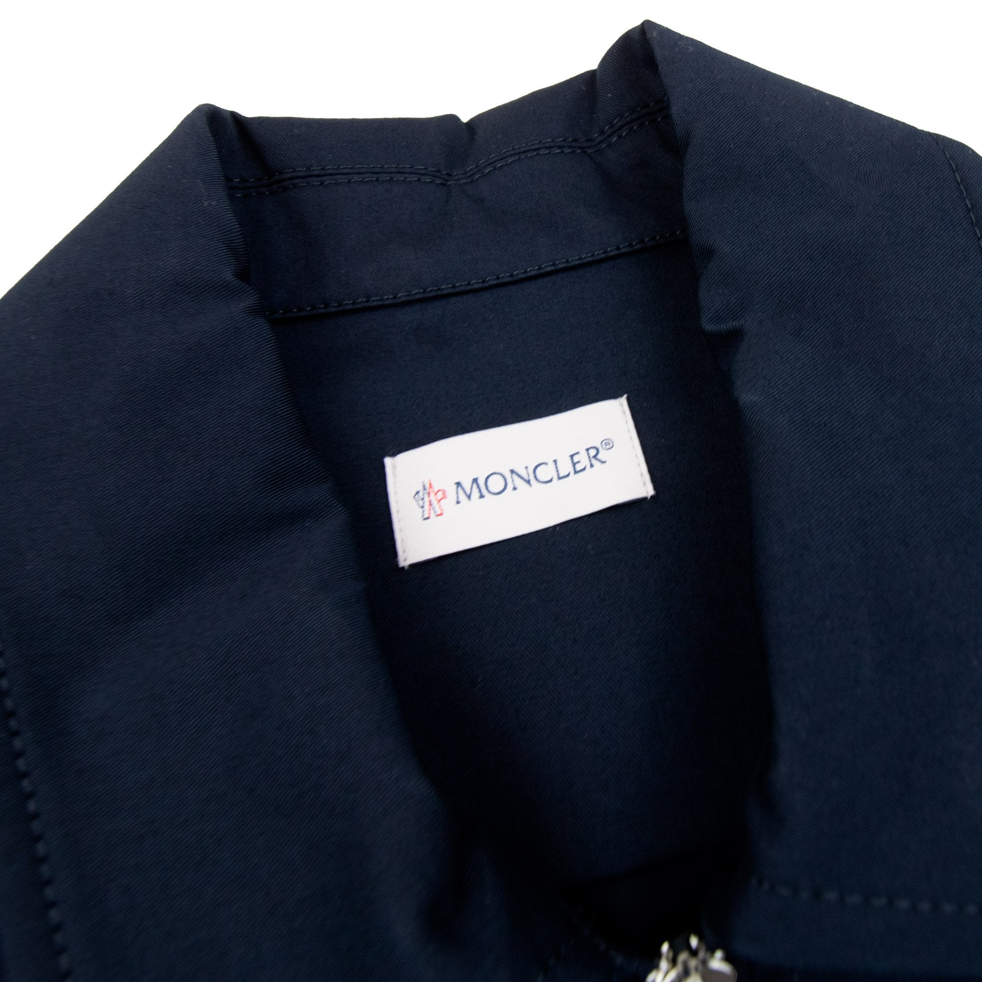 Moncler Cotton Gabardine Zip Overshirt Navy