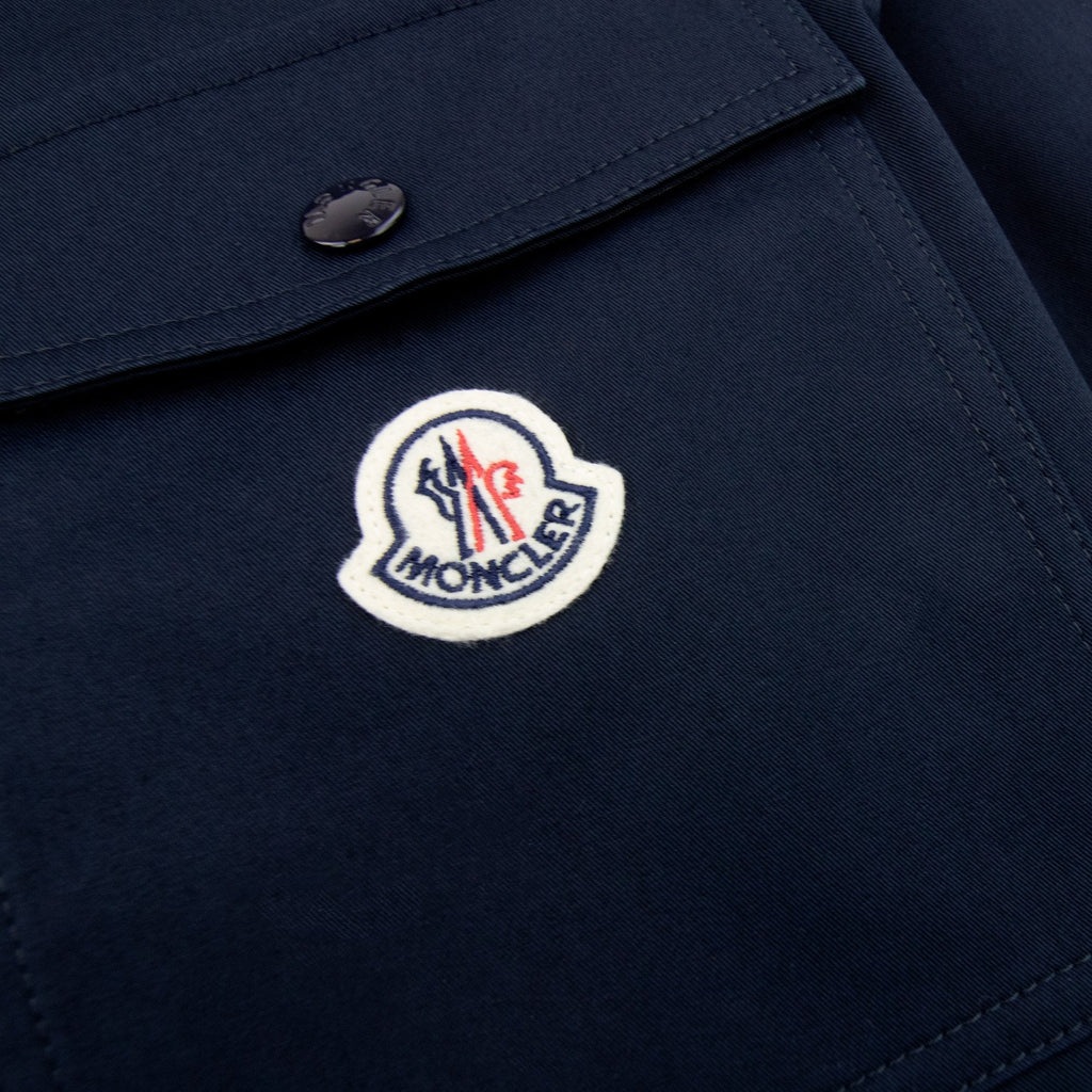 Moncler Cotton Gabardine Zip Overshirt Navy