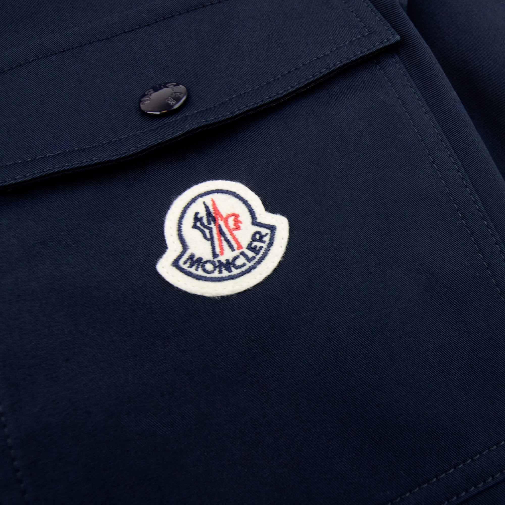Moncler Cotton Gabardine Zip Overshirt Navy