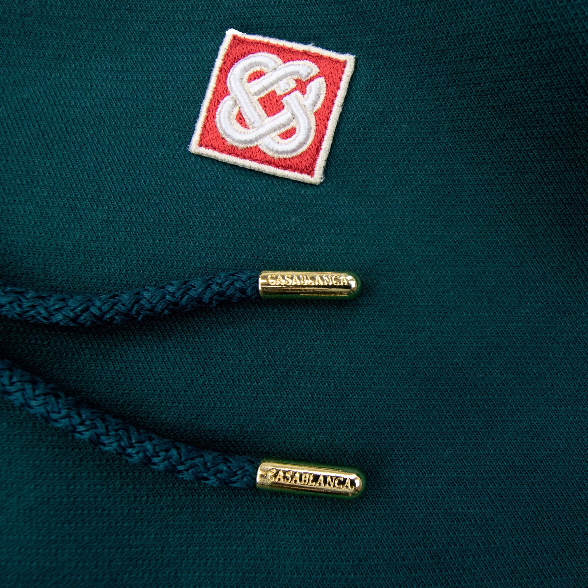Casablanca Diamond Logo Patch Hoodie Green 01
